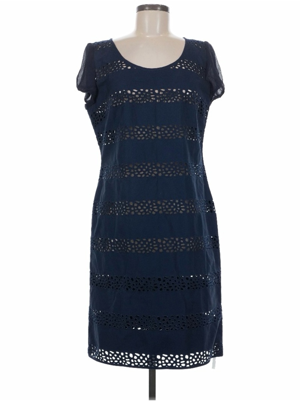 Escada Spirt Dark Navy Eyelet Swim Coverup Shift Dress EUC